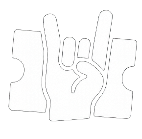 TixMeUp logo with hand gesture icon in white on blue background